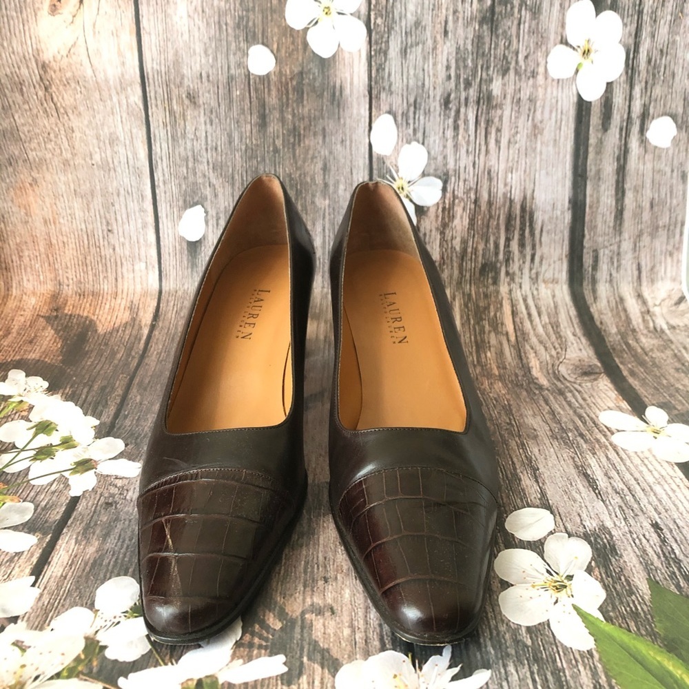 Lauren Ralph Lauren Brown Leather Heels